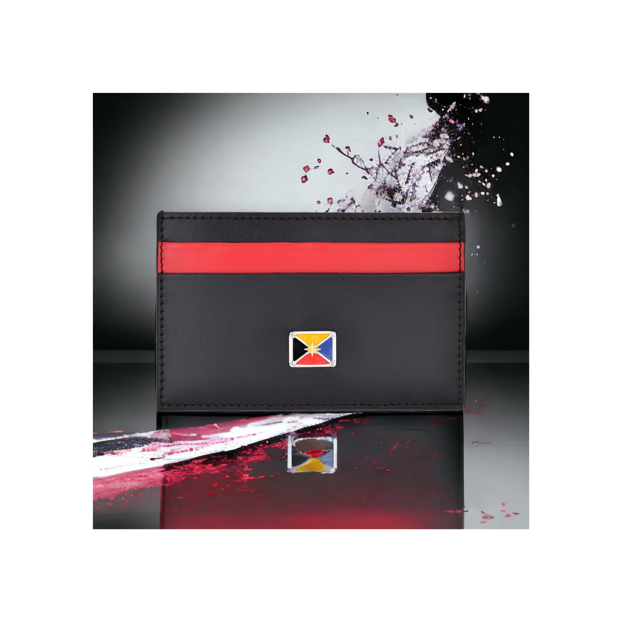 Portacarte in vera pelle rossa con oro 18 carati 0,04 gr (Copia)