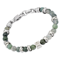 Bracciale in acciaio con pietre naturali in Agata Muschiata