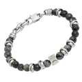 Bracciale in acciaio con pietre naturali in Labradorite