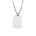 Collana con pendente in acciaio e oro 18kt (gr 0.08)