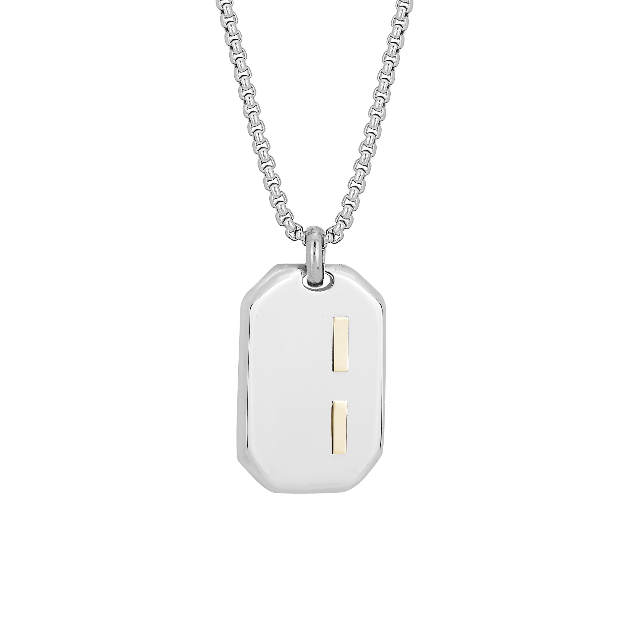 Collana con pendente in acciaio e oro 18kt (gr 0.08)