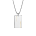 Collana con pendente in acciaio e oro 18kt (gr 0.08)