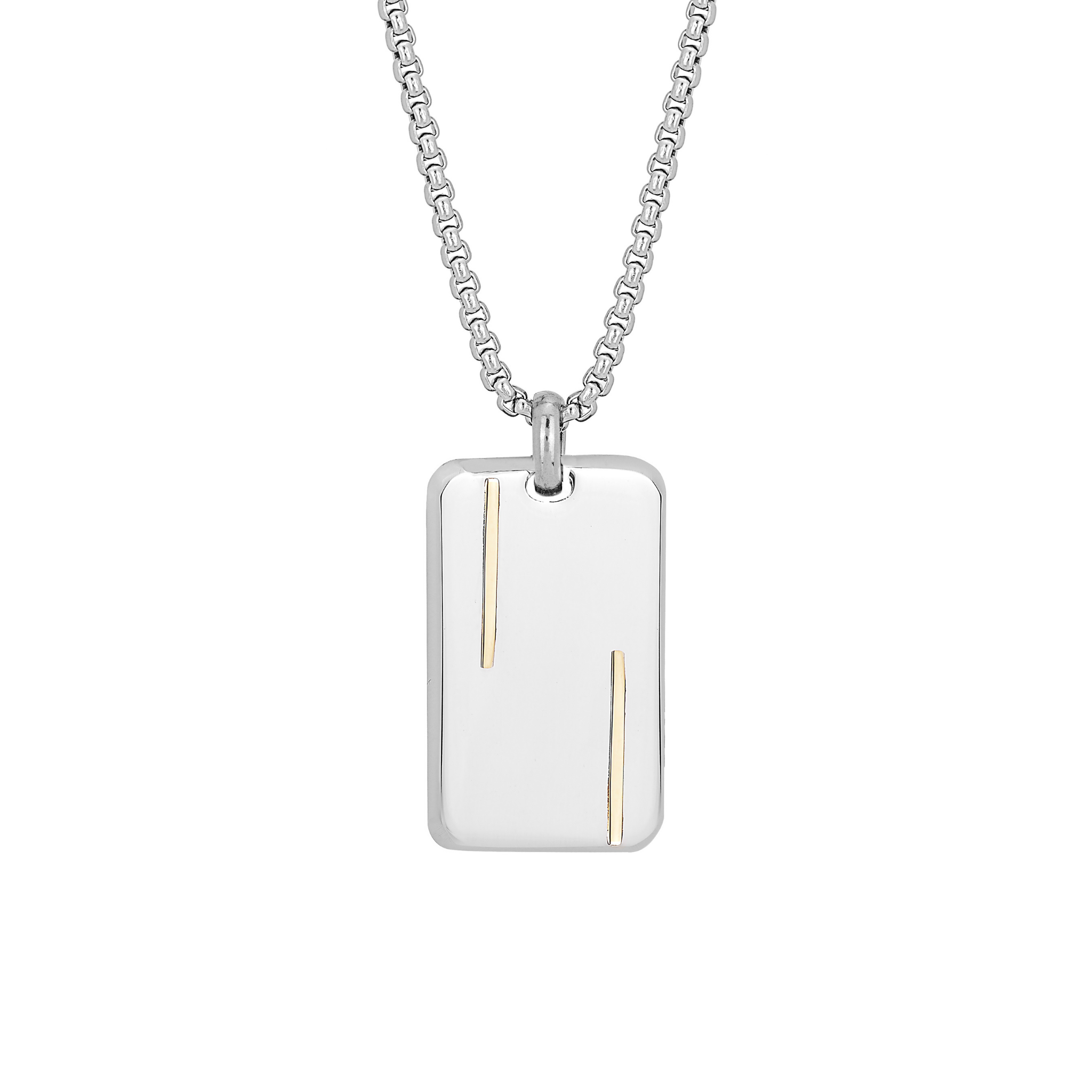 Collana con pendente in acciaio e oro 18kt (gr 0.08)