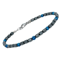 Bracciale in acciaio e pietre naturali Ematite
