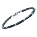 Bracciale in acciaio e pietre naturali Ematite