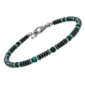 Bracciale in acciaio e pietre naturali Ematite e Agata Verde