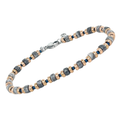 Bracciale in acciaio e pietre naturali Jasper