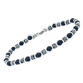 Bracciale in acciaio e pietre naturali Onice ed Ematite