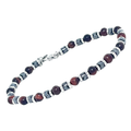 Bracciale in acciaio e pietre naturali Occhio di Tigre ed Ematite