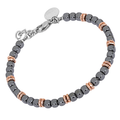 Bracciale in Ematite a cubi sfaccettati e semilavorati rosè