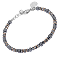 Bracciale in Ematite a cubi lisci e semilavorati rosè