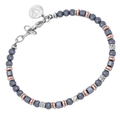 Bracciale in acciaio con pietre naturali in Ematite e semilavorati