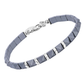 Bracciale in acciaio con pietre naturali in Ematite a piramide