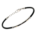 Bracciale cavetto in acciaio PVD nero e oro 18 kt (gr 0.04)