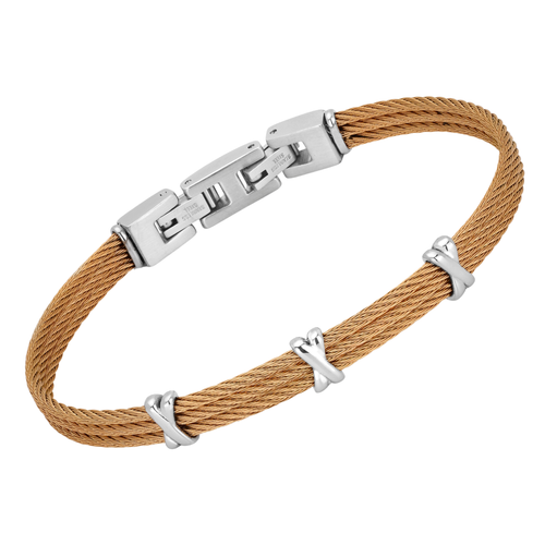 Bracciale cavetto in acciaio PVD oro