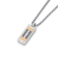 Collana con pendente in acciaio e oro 18 kt (gr 0.12)