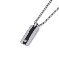 Collana con pendente in acciaio e piastra in PVD nero con vite