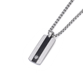 Collana con pendente in acciaio e piastra in PVD nero con stella polare