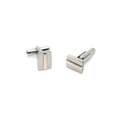 Gemelli in acciaio godronato con striscia in oro 18kt (gr 0.08)