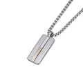 Collana con pendente in acciaio godronato e oro 18kt (gr 0.04)