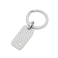 Portachiavi in acciaio con texture rombi e oro 18kt (gr 0.04)