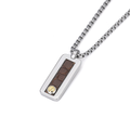 Collana in acciaio con cuoio marrone texture e vite in oro 18 kt (gr 0.03)
