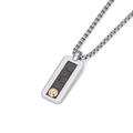 Collana in acciaio con cuoio nero texture e vite in oro 18 kt (gr 0.03)