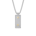 Collana con pendente in acciaio, piastra godronata e 2 viti in oro 18 kt (gr 0.06)