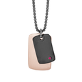 Collana in acciaio PVD nero con Rubino Naturale 0,027 ct