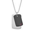 Collana in acciaio PVD nero con Rubino Naturale 0,027 ct (rosé)