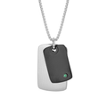 Collana in acciaio PVD nero con Smeraldo Naturale 0,024 ct (rosé)