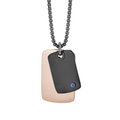 Collana in acciaio PVD nero con Zaffiro Naturale 0,032 ct