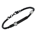 Bracciale in acciaio PVD nero con Diamante Naturale 0,015 ct