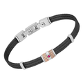 Bracciale cavetto in acciaio PVD blu e Rubino Naturale 0,027 ct