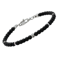 Bracciale in acciaio con cubi in PVD nero e Diamante Black (0,025 ct)