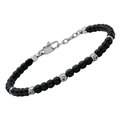 Bracciale in acciaio con cubi in PVD nero e Diamanti Black (3 x 0,025 ct)
