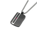 Pendente medaglia in acciaio PVD nero con Rubino Naturale 0,027 ct