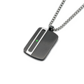 Pendente medaglia in acciaio PVD nero con Smeraldo Naturale 0,024 ct
