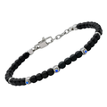 Bracciale in acciaio con cubi in PVD nero e Zaffiri Naturali (3 x 0,032 ct)