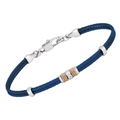 Bracciale in acciaio PVD blu con Diamante Naturale 0,015 ct
