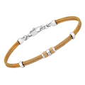 Bracciale in acciaio PVD oro con Diamante Naturale 0,015 ct