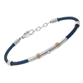 Bracciale in acciaio PVD blu con Diamante Naturale 0,015 ct