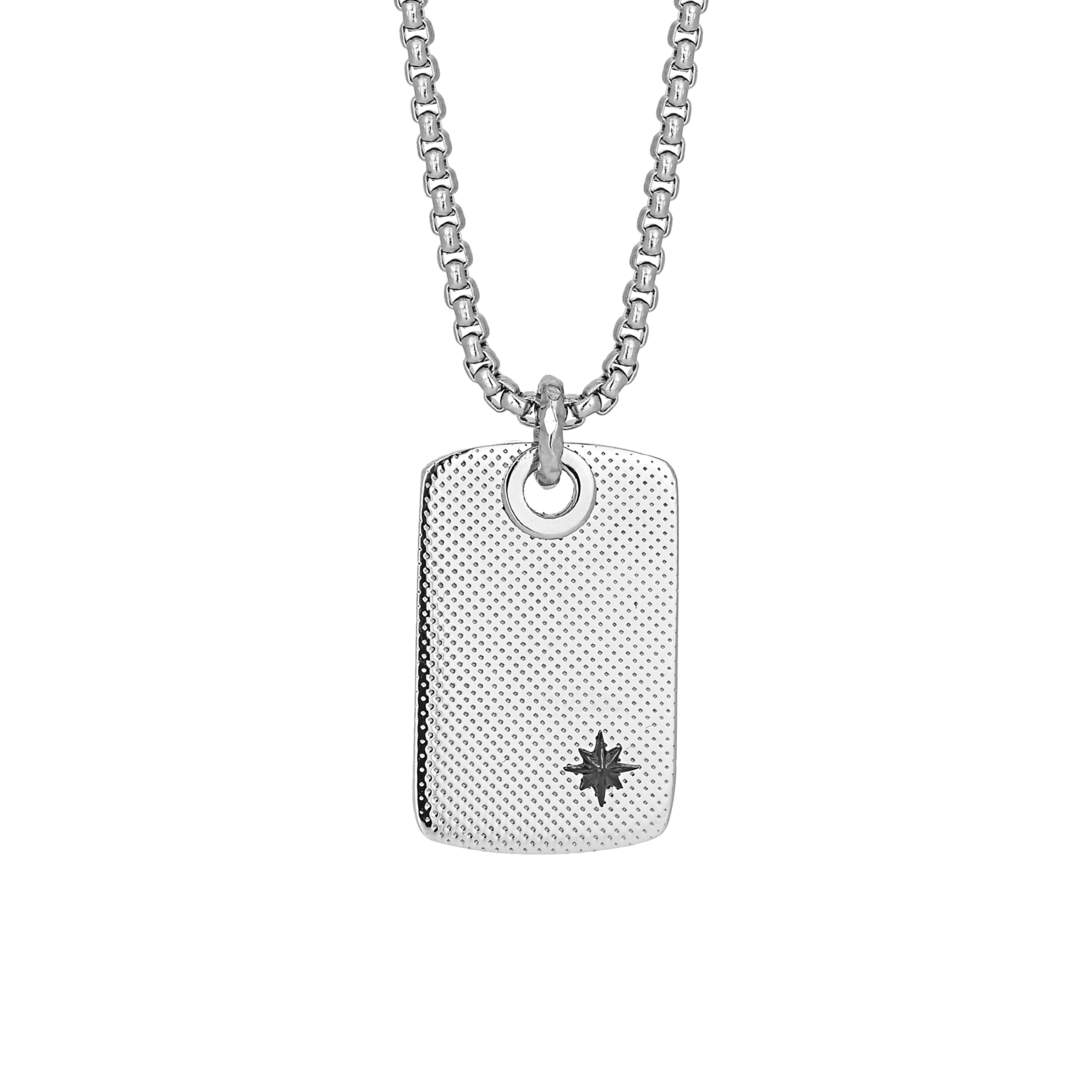 Collana con pendente stella polare in PVD nero