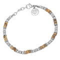 Bracciale con semilavorati in acciaio e Pietre naturali Agata Paesina