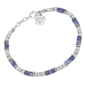 Bracciale con semilavorati in acciaio e Pietre naturali Lapislazzulo