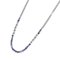 Collana in acciaio con Pietre naturali Sodalite ed Ematite sfaccettata