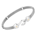 Bracciale con amo in acciaio e viti in oro giallo 18Kt (gr 0.06)