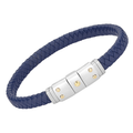 Bracciale in silicone blu con chiusura in acciaio e 5 viti in oro 18 kt (gr 0.11)