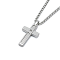 Pendente croce in acciaio con Diamante Naturale 0,015 ct