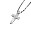 Pendente croce in acciaio con Diamante Naturale 0,015 ct